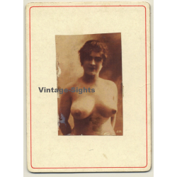 French Nude *3 / Risqué (Vintage Photo Transparency Film On CDV  ~1900s)