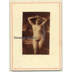 French Nude *6 / Risqué (Vintage Photo Transparency Film On CDV  ~1900s)