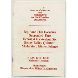 Jazz Festival Dornbirn 8. April 1978: Benny Bailey Quintett (18 Page Booklet) Signed!