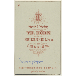 Th. Höhn / Heidenheim: Holzfäller / Lumberjack (Vintage CDV / Carte De Visite ~1900s)