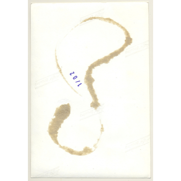 Topless Darkhaired Beauty Tied In Dungeon / Foot Cuffs - BDSM (Vintage Photo ~1960s)