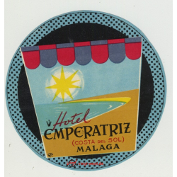Hotel Emperatriz - Malaga / Spain (Vintage Luggage Label)