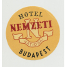 National Hotel Nemzeti - Budapest / Hungary (Vintage Luggage Label)