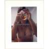 R.Folco: Smoking Woman With Glass / Transparent Bra (Vintage Photo France 1980s)