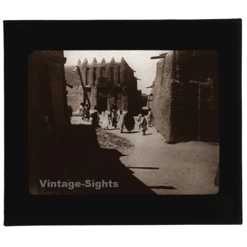 Tombouctou - Timbuktu / Soudan Francais - Mali: Une Rue (Vintage Glass Dia Positive 1910s) Tombouctou - Timbuktu / Soudan Francais - Mali: Une Rue (Vintage Glass Dia Positive 1910s)