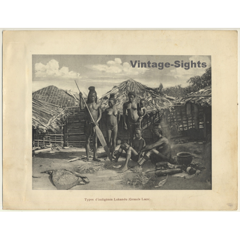 Types D'Indigènes Lokandu (Grands Lacs) / Native Tribe Members (Vintage Print ~1930s)