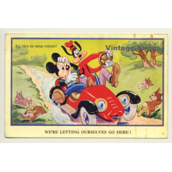 Walt Disney / Valentine & Sons: Mickey Mouse & Goofy (Vintage PC 1930s/1940s)