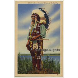 Wisconsin Dells / USA: Chief Yellow Thunder (Vintage PC 1950s)