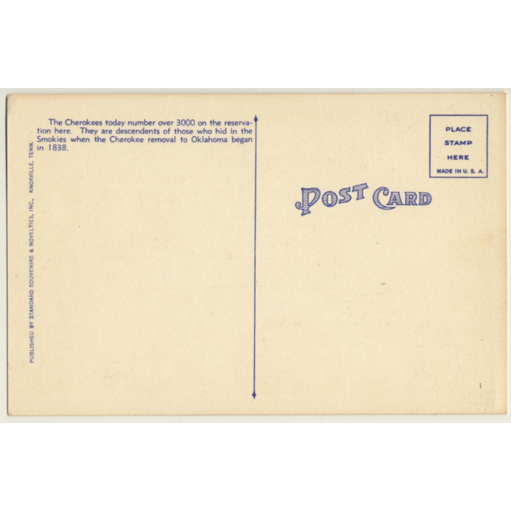 USA: Chief Standing Deer / Cherokee Indian Reservation (Vintage PC 1930s)