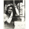 Jerri Bram (1942): Beautiful Pensive Brunette At Iron Gate (Vintage Photo ~1970s)