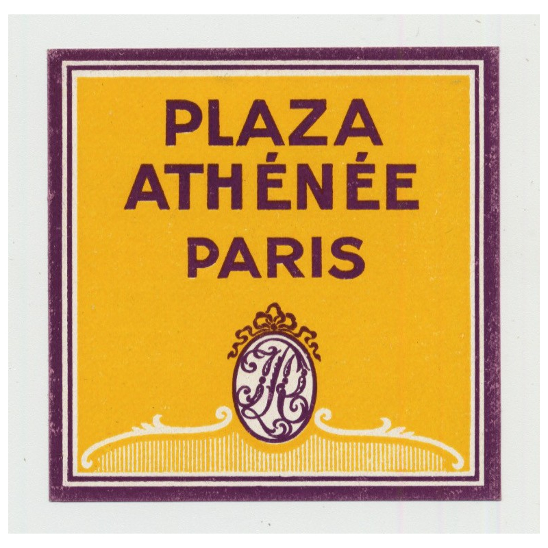Plaza Athénée - Paris / France (Vintage Luggage Label Small)