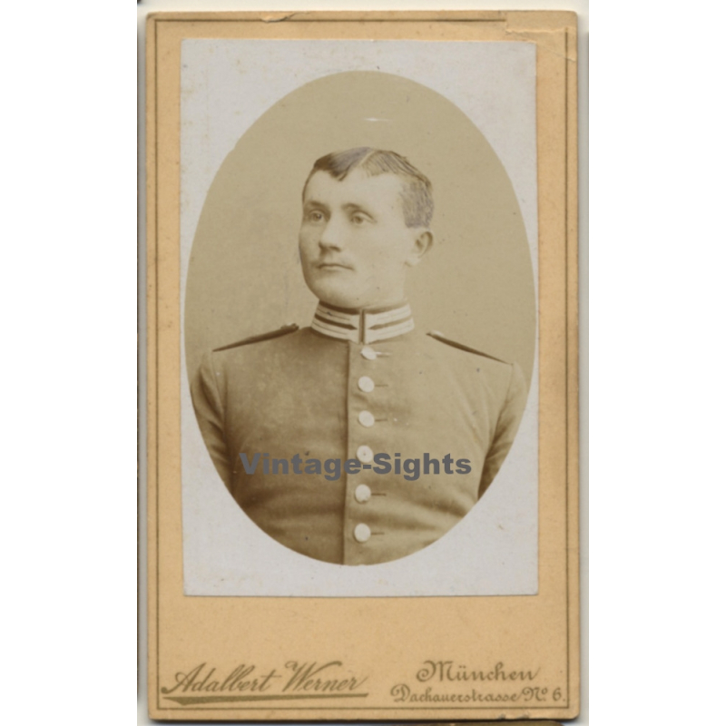 Adalbert Werner / München: Soldier In Uniform (Vintage CDV / Carte De Visite ~1900s)