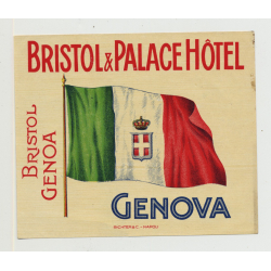 Bristol & Palace Hotel - Genova / Italy (Vintage Luggage Label B) Richter & C. - Napoli