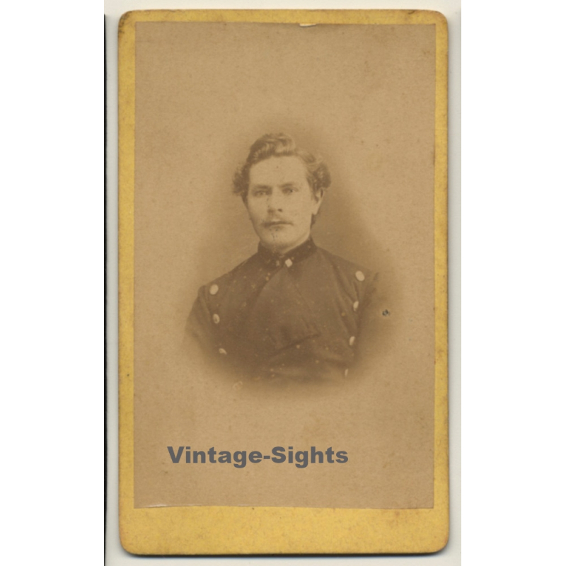 P. Schröder / Blankenburg: Portrait Of Soldier In Uniform (Vintage CDV / Carte De Visite ~1900s)