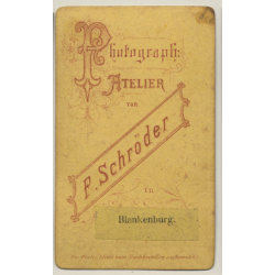 P. Schröder / Blankenburg: Portrait Of Soldier In Uniform (Vintage CDV / Carte De Visite ~1900s)