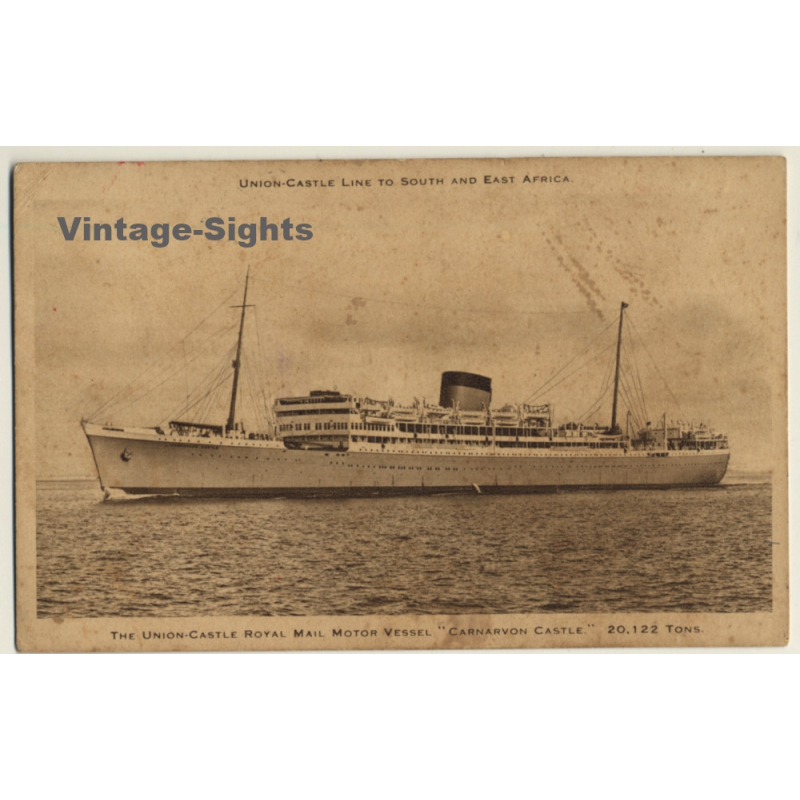 Union Castle Line South & East Africa Carnarvon Castle Steamer (Vintage PC)