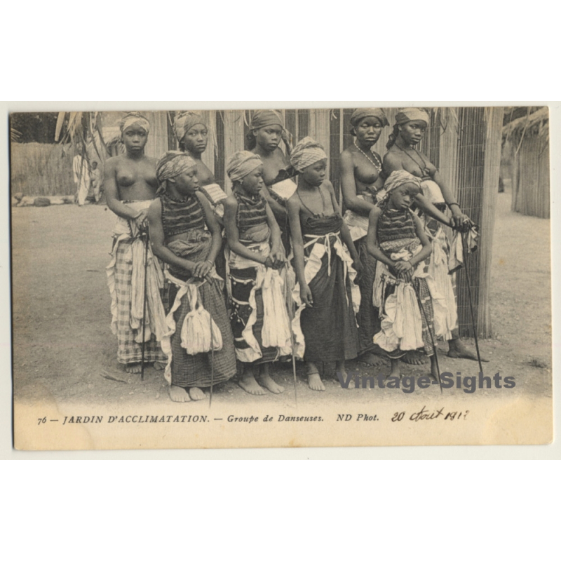 Jardin D'Acclimatation - Groupe De Danseuses / Human Zoo - Ethnic (Vintage PC 1912)