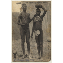Burkina Faso: Nude Couple From Bobo Tribe / Ethnic (Vintage PC)