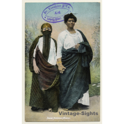Egypt: 2 Arabe Females / Traditional Garb - Ethnic (Vintage PC)