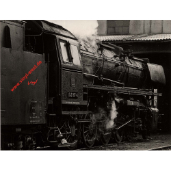 German Steam Train 043 167-6 Leaving Railroad Depot