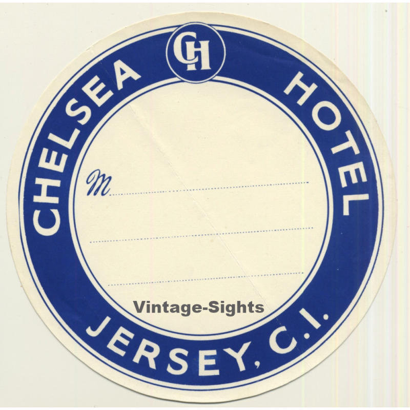 Jersey (Channel Islands) / UK: Chelsea Hotel (Vintage Luggage Label)