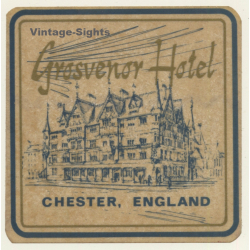 Chester / UK: Grosvenor Hotel (Vintage Self Adhesive Luggage...