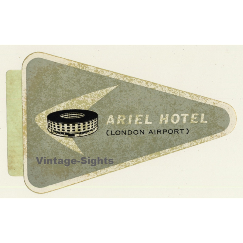 London / UK: Ariel Hotel (London Airport) (Vintage Self Adhesive Luggage Label / Sticker)