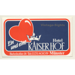 Münster / Germany: Hotel Kaiserhof (Vintage Self Adhesive...