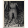 Elegant Brunette Nude With Black Cloth*14 / Risqué (Vintage Photo ~1940s/1950s)