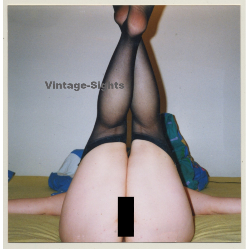 Semi Nude Woman On Her Back - Legs Up / Butt (Vintage Photo Germany ~1980s)