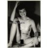 Natural Darkhaired Nude Sitting*2 / Smile (Vintage Photo GDR ~1970s/1980s)