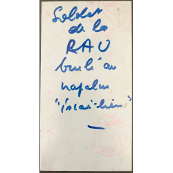 Soldat RAU Republique Arabe Unie / Napalms Burns - Six Day War? (Vintage Printing Cliché 1960s)