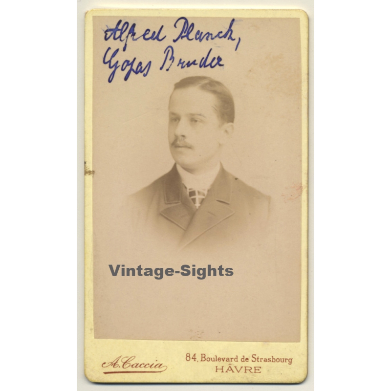 A.Caccia / Havre: Portrait Of Alfred Planck (Vintage CDV / Carte De Visite ~1880s/1890s)