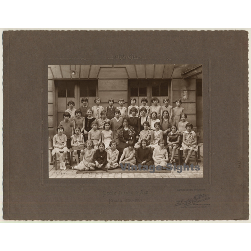 Tourte & Petitin: Lycée Jeanne D'Arc Rouen School Class 1930-1931 (Vintage Photo)