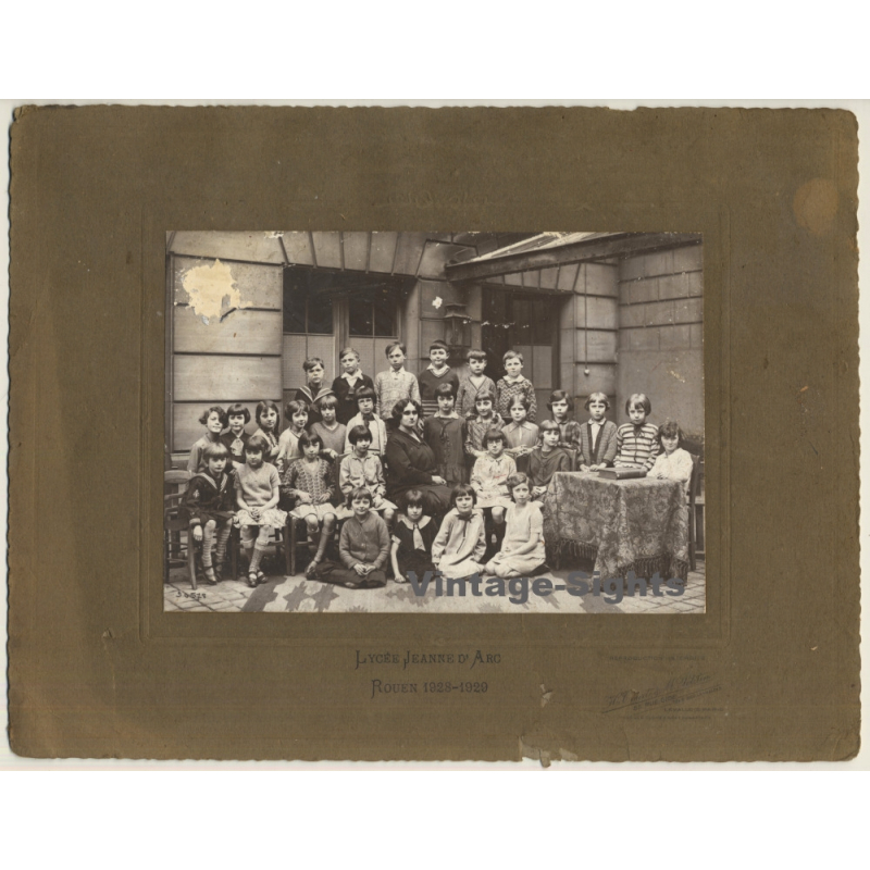 Tourte & Petitin: Lycée Jeanne D'Arc Rouen School Class 1928-29 (Vintage Photo)