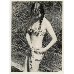 Natural Young Woman In Bikini*5 / Ponytail - Pin-up  (Vintage Photo Germany ~1960s)