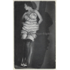Semi Nude Female In Cheeky Lingerie / Boobs Flashing - Boudoir (Vintage Print ~1920s/1930s)