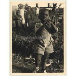 Africa: Native Street Kids In Village / Ethnic (Vintage Photo ~1960s)