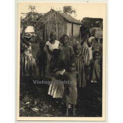 Africa: Native Street Kids In Village*2 / Ethnic (Vintage Photo ~1960s)
