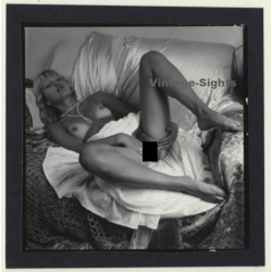 Bruce Warland: Pretty Blonde Nude In White Skirt*1 / Tan Lines (Vintage Contact Print 1960s)