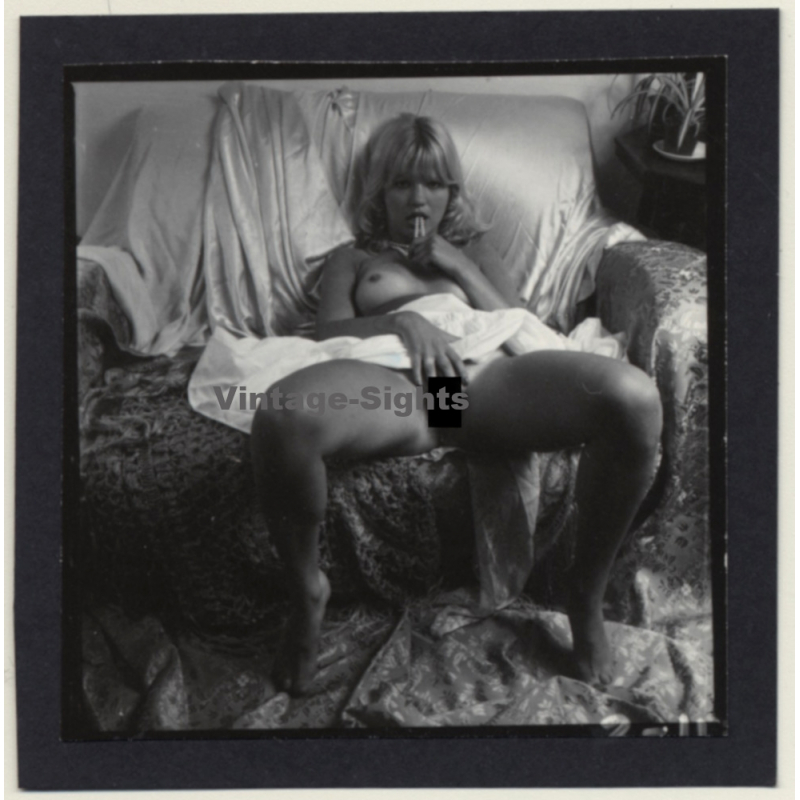 Bruce Warland: Pretty Blonde Nude In White Skirt*2 / Tan Lines (Vintage Contact Print 1960s)
