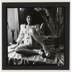 Pretty Asian Female In Fancy Body*2 / Legs - Eyes (Vintage Contact Print 1960s)