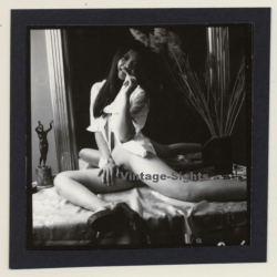 Bruce Warland: Pretty Semi Nude Asian Female On Dresser*2 / Thighs (Vintage Contact Print 1960s)