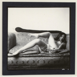 Bruce Warland: Nude Asian Female On Couch*6 / Legs (Vintage Contact Print 1960s)