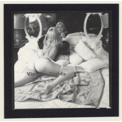 Bruce Warland: Blonde Nude Lingering On Bed / Butt - Legs (Vintage Contact Print 1960s)