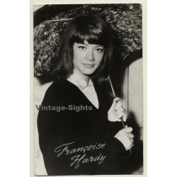Francoise Hardy With Umbrella (Vintage RPPC 1960s)