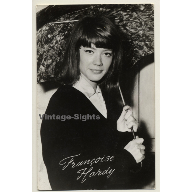 Francoise Hardy With Umbrella (Vintage RPPC 1960s) Francoise Hardy With Umbrella (Vintage RPPC 1960s)