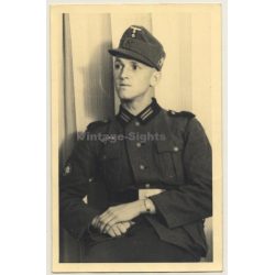 Young German Soldier In Uniform / WW2 (Vintage RPPC ~1930s/1940s)