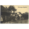 Congo Belge: Colonial Farmers / Bull Mating Cow (Vintage RPPC ~1920s/1930s)