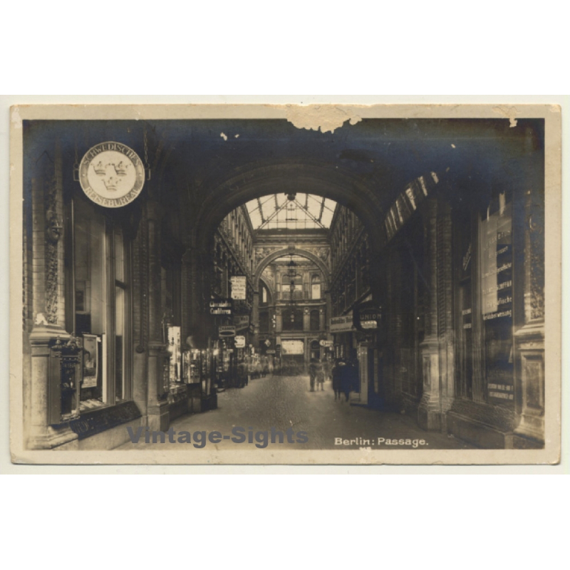 Berlin: Kaisergalerie - Lindenpassage (Vintage RPPC ~1910s/1920s)